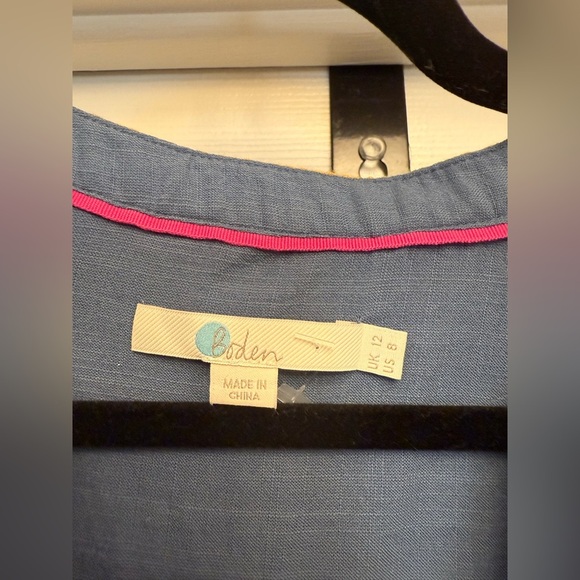 Boden Women’s Multi Color Blue Long Sleeve Shirt Size 8 - Picture 3 of 5